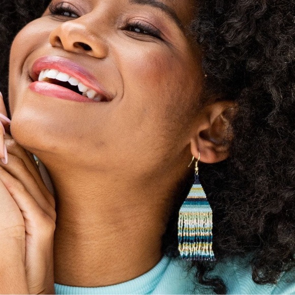 Ink & Alloy Lexie Beaded Fringe Earrings - Picture 2 of 4